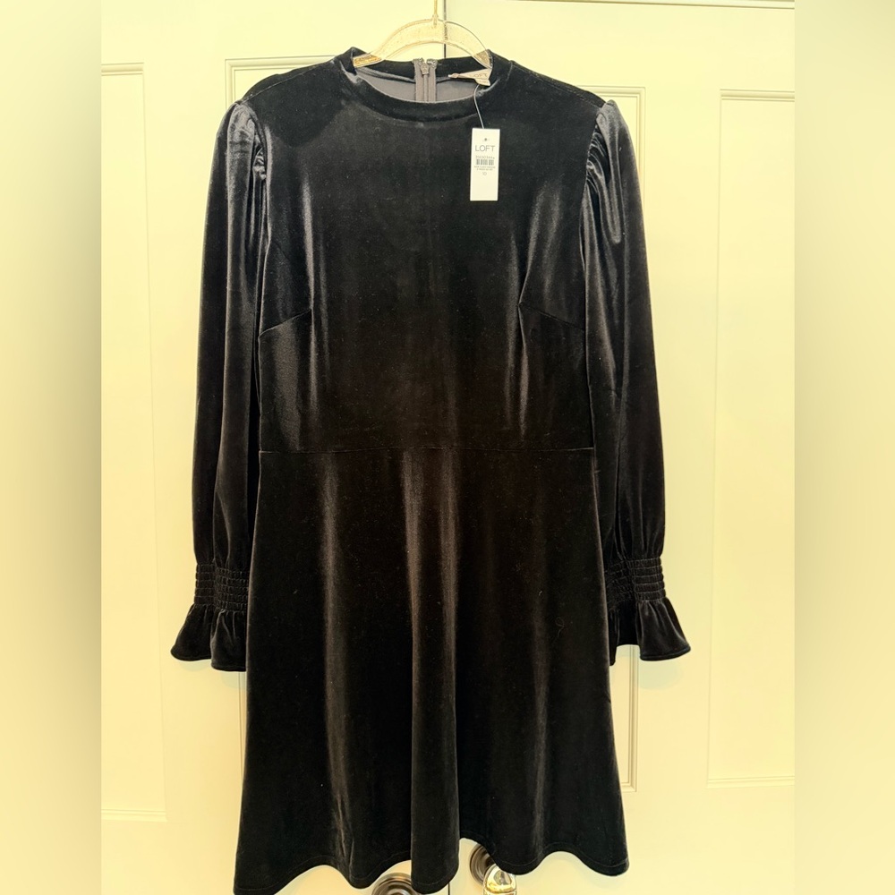 LOFT Classic Black Velvet Dress